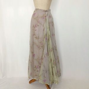 Talbot Runhof silk maxi floral skirt gala flared 8
